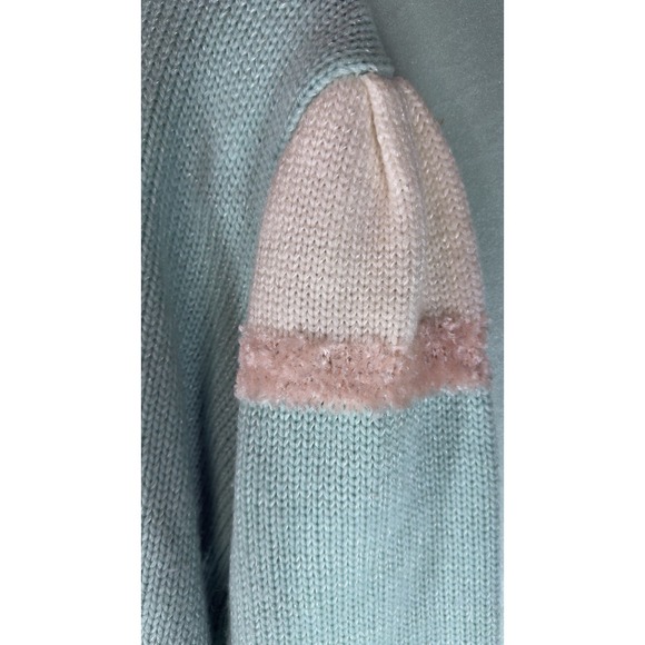 Rare Jaclyn Smith Vintage Sweater Chunky Beaded 80's White Blue Pink Small - Picture 7 of 16
